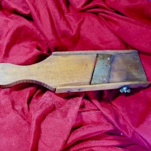Vintage Wooden Vegetable Slicer Kitchen, Restaurant Mandolin Slicer 12" x 3-3/8"